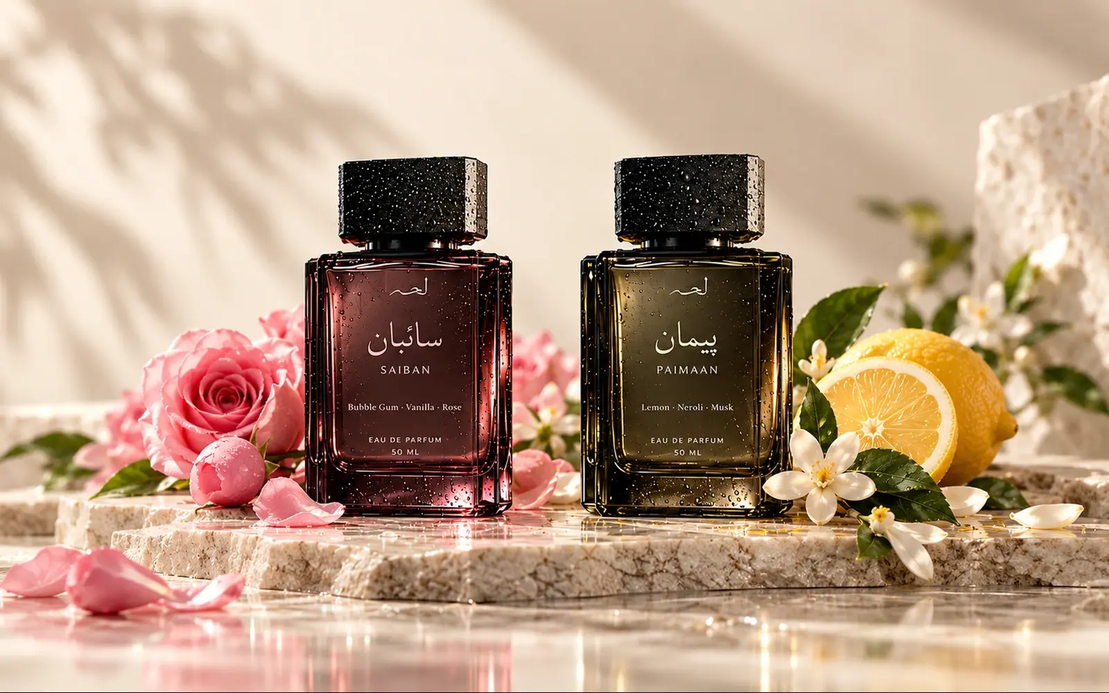 The Saiban and Paimaan bottles together